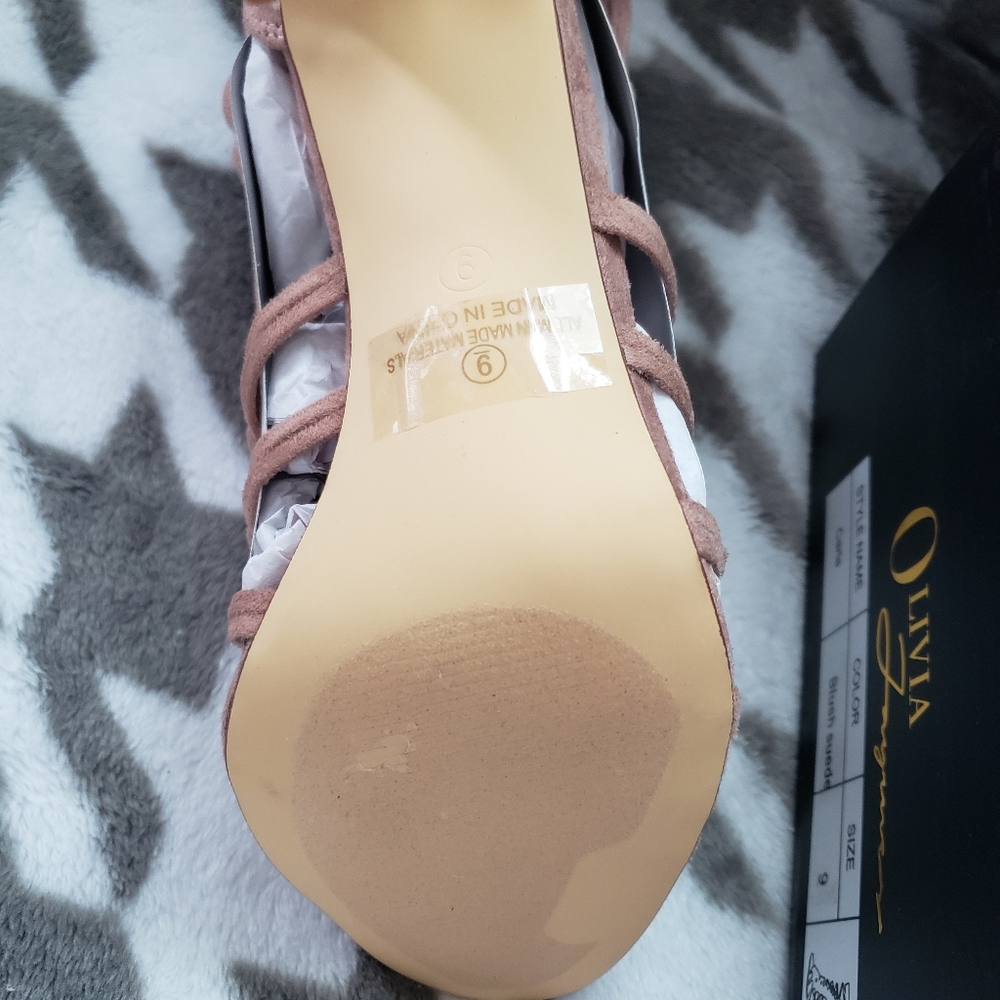 Olivia Carla Blush Suede High Heels Size 9 - Picture 4 of 7